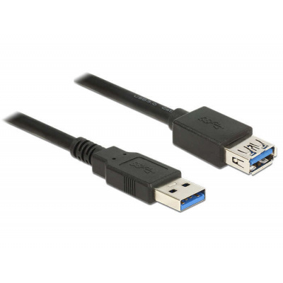 DeLock USB 3.0 typ A samec > USB 3.0 typ A samica 1 m predlžovací kábel čierny 85054 Delock
