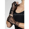 Rukavičky čipkované - DARK GLAMOUR - čierne, 20 cm, bez prstov