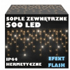 Svetelný záves Vianočné osvetlenie LED záves INCLE 23m cencúle 301 - 500 svetiel (SOPLE FLASH 500 LED Teplá biela VONKAJŠIA BIELA Teplé svetlá s FLASH)