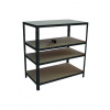 Meets-ecommerce UG Kovový regál 115x130x50, 3-4 police Farba: Čierna, Počet polic: 4 police