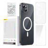 Puzdro na telefón Baseus Magnetic Crystal Clear pre iPhone 13 (priehľadné) s ochranným krytom displeja z celoplošného tvrdeného skla a čistiacou súpravou 31084