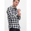 Blutsgeschwister Pánska Karovaná Košeľa Biela/Čierna