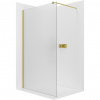 CERANO - Sprchová zástena Walk-in Onyx Round Ľ/P - 8 mm - guľatá vzpera - zlatá kartáčovaná, mliečne sklo - 70x200 cm