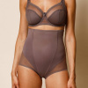 Nohavičky s vysokým pásom, úplet a sťahujúci tyl kávová 038 Blancheporte