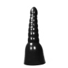 All Black AB17, čierne vinylové dildo 33 x 4,5–11 cm