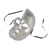 Benátska maska - škraboška strieborná 1ks