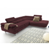 Rohová sedacia súprava Lotos, vínovo červená látka, pravý roh