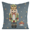 EUROFIRANY VIANOČNÁ GOBELÍNOVÁ DEKORAČNÁ OBLIEČKA NA VANKÚŠ NUTCRACKER 45X45 CM VZOROVANÁ