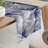 Biante Bavlnený behúň na stôl Sandra SA-414 Biele abstraktné páperie na modrom 45x120 cm