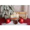 Sviečka MagicHome Vianoce, sada 3 ks, LED teplá biela, jednoduché svietenie, 3,7x5/6,5/8 cm