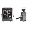 ECM Synchronika, black, dark walnut + Eureka Mignon Libra 65 All Purpose, CR grey