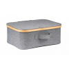 Úložný box G21 40 x 30 x 15 cm, bambusový s vekom, sivý