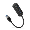 AXAGON HUE-M1A, 4x USB 3.2 Gen 1 MINI hub, kovový, kábel USB-A 20cm HUE-M1A