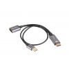 Lanberg Adaptér HDMI(M)-Displayport(F)4K na 20cm kabelu stříbrný