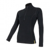 Sensor double face merino wool dl ruk zip čierna