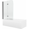 Mexen Cubik obdĺžniková vaňa 160 x 70 cm so zástenou a 2-krídlovými dverami 100 cm, transparentná, čierna - 550316070X9010027000