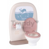 Záchod a kúpeľňa pre bábiky Toilets 2in1 Baby Nurse Smoby obojstranný s WC papierom a 3 doplnky k umývadlu SM220380