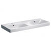 GEBERIT SMYLE SQUARE 120 x 48cm dvojumývadlo hranaté, s 2 otvormi, s 2 prepadmi, keramika, biela, 500.223.01.1
