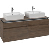VILLEROY & BOCH Legato závesná skrinka pod dve umývadlá na dosku, 4 zásuvky, 1400 x 500 x 550 mm, Arizona Oak, B66900VH