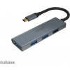 AKASA USB Type-C hub / AK-CBCA25-18BK / 4x USB 3.0 / 18cm
