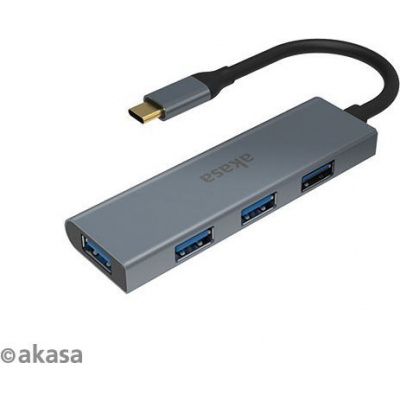 AKASA USB Type-C hub / AK-CBCA25-18BK / 4x USB 3.0 / 18cm