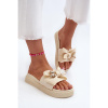 Béžové dámske šľapky s mašľou, BG146P BEIGE__30020-37 37
