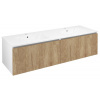 Sapho LOREA skrinka s dvojumývadlom 141x46x51,5cm (70+70cm), dub alabama/biela matná LE070-2231-02