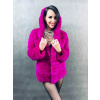 Max Original Leather Dámsky kožuch zajac-REX DFZ17-F004 fuchsia (L 46-48) - Fuchsia - L