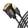 Axagon AXAGON ADS-1PQN, USB-A 2.0 - sériový RS-232 DB9-M FTDI adaptér / kabel 1.5m