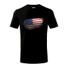Americká vlajka ohryzaná - Tričko detské bavlnené - 146 cm/10 rokov ( Čierna )