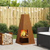 vidaXL Ohnisko so skladom na drevo 50x50x100 cm Weathering Steel 858949