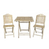 Chic Antique Prírodný bambusový set stolík a 2 stoličky Bamboo Lyon - 70*70*75 cm - Chic Antique