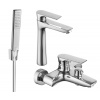 Sada batérií MEXEN AXEL XIX umývadlová batéria + vaňová batéria so sprchou chróm