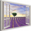 Obrázok na okne plátna - levanduľové pole - 90x60 (Obrázok na okne plátna pre levanduľové pole 90x60)