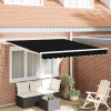 zahrada-XL Automatická vysúvacia markíza čierna 350x250 cm, vidaXL Náhradná látka pre markízu 3,5x2,5 m čierna 3330323
