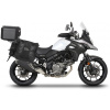 Shad kompletná sada bočných adventure tašiek SHAD TERRA TR40 a čierneho hliníkového 37L topcase, vrátane montážnej sady SHAD SUZUKI DL 650 V-Strom