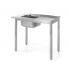 Nakladací stôl pre umývačky riadu s drezom – skrutkový, HENDI, Kitchen Line, 1000x600x(H)850mm