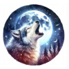 CUKROVÁ TLAČ Opłatek na Tort Cukrová hmota Vlk Wolf Les Mesiac 6 + MENO