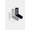 BOSS ponožky pánske 3P QS Rib Logo CC 3-pak 50524259 sivá 43-46