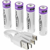 Baterka ANSMANN nabíjacia AA (4ks) 2000mAh Li-Ion (HR6), nabíjanie cez USB C In01052B CNS Network