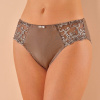 Klasické nohavičky Sienne zn. Confidence Lingerie® z mikrovlákna a vyšívaného tylu, súprava 2 ks hnedosivá+biela 038 Blancheporte
