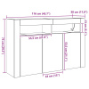 vidaXL Komoda Čierny dub Inžinierske drevo 116 x 30 x 75 cm - Čierna - 265672-282329