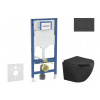 Geberit Duofix Set predstenovej inštalácie, klozetu Oudee a dosky softclose, tlačidlo Sigma20, matná čierna/čierna SANI11CA5503