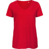 B&C | Inspire V T /women, Dámske tričko s výstrihom do V, červená, XL