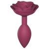 Love to Love Open Roses M - silikonobvé anaálne dildo bordové