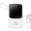 Powerbanka Baseus Qpow PRO s káblom, 10000 mAh, 22,5 W (biela)