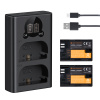 K&F Concept Sada dvoch batérií LP-E6 NH 2250 mAh a duálnej nabíjačky K&F pre Canon