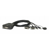 Aten CS-22D 2-port DVI KVM USB mini, integrované kabely