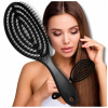 Čierna Szczotka do włosów elastyczna płaska, masážna, pre všetky typy vlasov