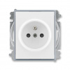ABB Zásuvka ELEMENT 5519E-A02357 04,jednonásobná, chráněná, s clonkami, bezšroubová,ledová šedá